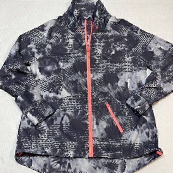 Mondetta women’s windbreaker zip up jacket. Size S. Gray/peach. - Picture 1 of 7